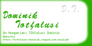 dominik totfalusi business card